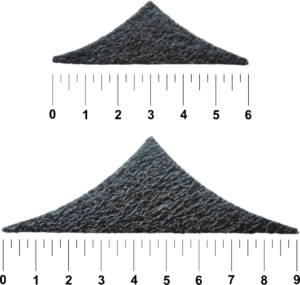 log gap cap with ruler showing one size is 6 inches and the other in 9 inches