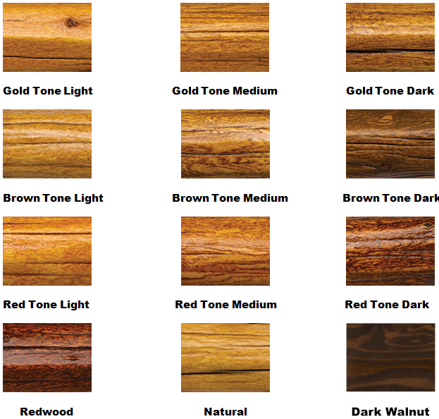 Transformation Log and Timber Stain colors