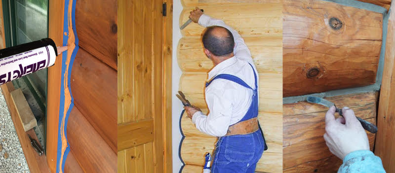examples of how to chink and seal a log home