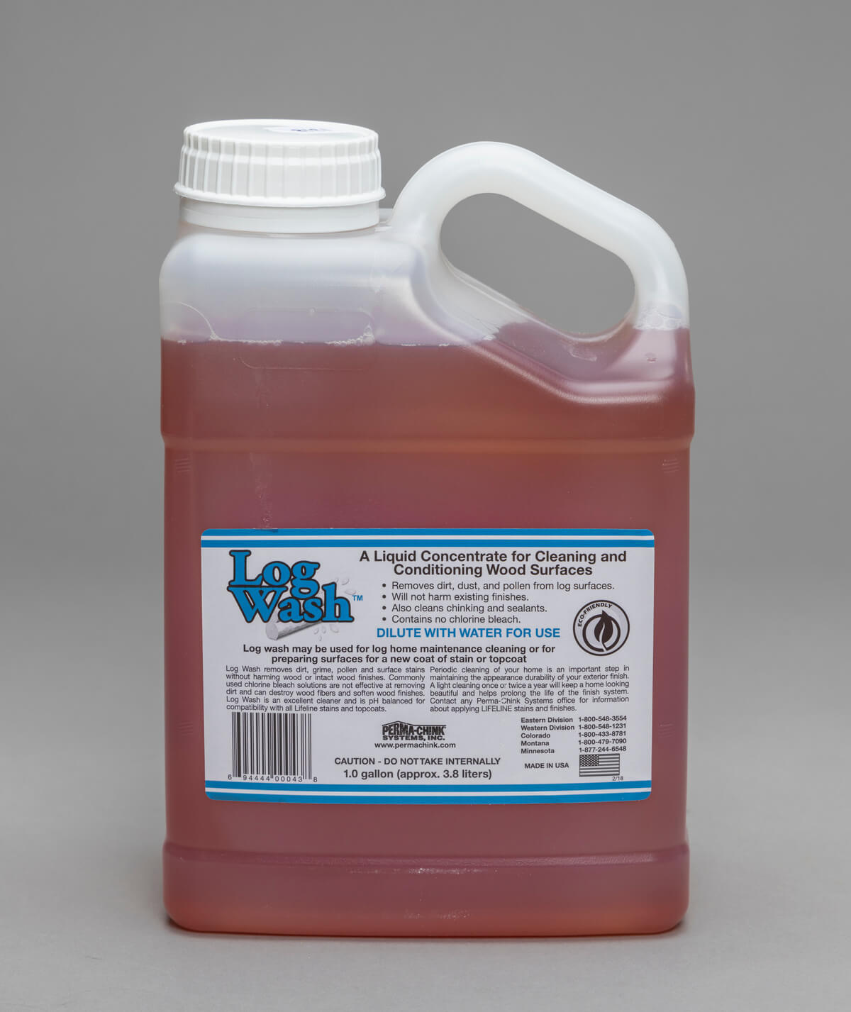 Perma-Chink Log Wash Wood Cleaner Concentrate – 1 Gallon Jug
